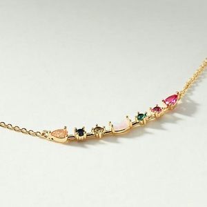 Anthropologie Delicate Rainbow Necklace